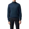 Rodd & Gunn Fortrose Cotton Quarter Zip Sweater In Blue