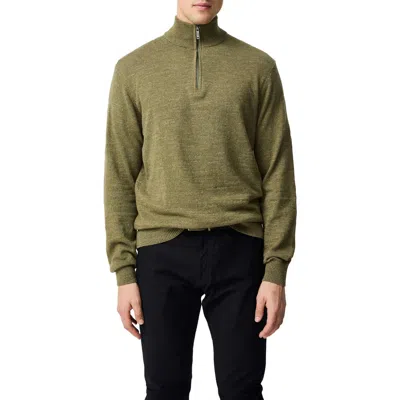 Rodd & Gunn Fortrose Cotton Quarter Zip Sweater In Green