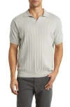 Rodd & Gunn Freys Crescent Knit Short Sleeve Polo Sweater In Gray