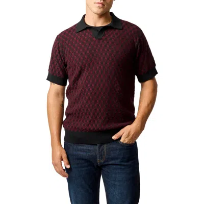 Rodd & Gunn Galdfield Johnny Collar Polo In Burgundy