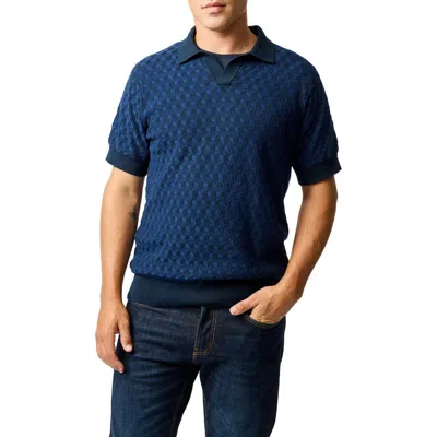 Rodd & Gunn Galdfield Johnny Collar Polo In Blue