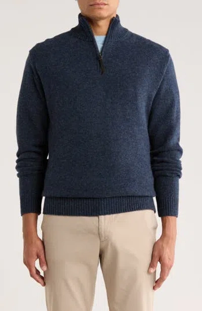 Rodd & Gunn Gammons Wool Quarter Zip Sweater In Blue