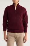 Rodd & Gunn Gammons Wool Quarter Zip Sweater In Burgundy