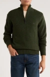 Rodd & Gunn Gammons Wool Quarter Zip Sweater In Green