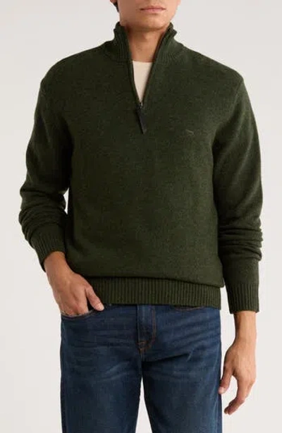 Rodd & Gunn Gammons Wool Quarter Zip Sweater In Green