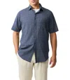 Rodd & Gunn Gowenbridge Short Sleeve Textured Cotton Button-up Shirt In Blue