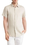 Rodd & Gunn Grey Lynn Linen Short Sleeve Button-up Shirt In Straw