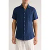 Rodd & Gunn Grey Lynn Linen Short Sleeve Button-up Shirt In Blue