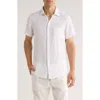 Rodd & Gunn Grey Lynn Linen Short Sleeve Button-up Shirt In White