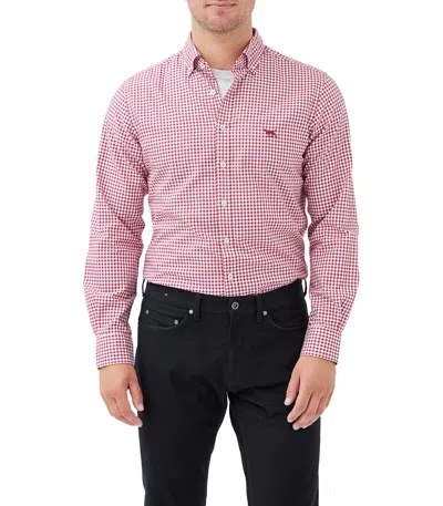 Rodd & Gunn Gunn Check Oxford Sports Fit Shirt In Pink