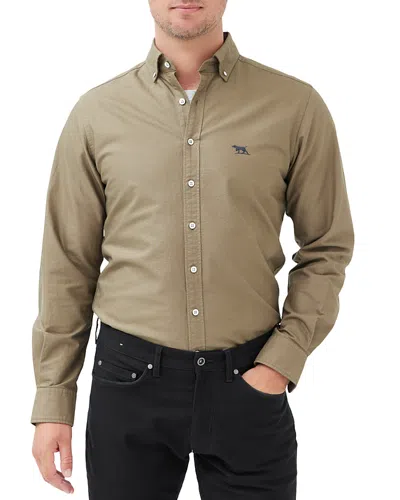 Rodd & Gunn Gunn Oxford Pd Long Sleeve Slim Fit Shirt In Olive