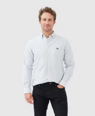 Rodd & Gunn Gunn Oxford Stripe Sports Fit Shirt In Granite