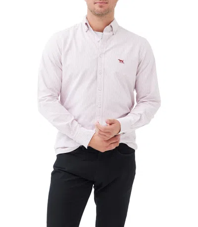 Rodd & Gunn Gunn Oxford Stripe Sports Fit Shirt In White