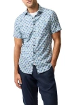 Rodd & Gunn Harvey Road Floral Short Sleeve Cotton Button-up Shirt In Blue