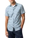 Rodd & Gunn Harvey Road Floral Short Sleeve Cotton Button-up Shirt In Blue