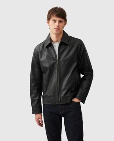 Rodd & Gunn Haymarket Leather Jacket In Onyx