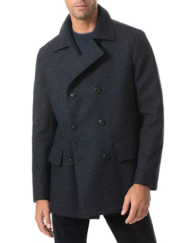 Rodd & Gunn Horsham Downs Melange Twill Peacoat In Charcoal