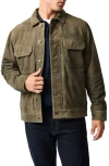 Rodd & Gunn Little River Suede Trucker Jacket In Gray