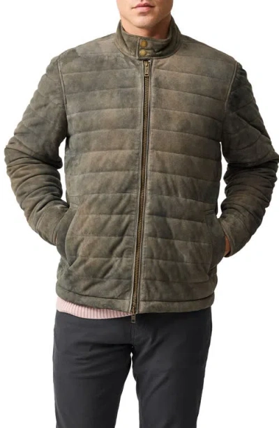 Rodd & Gunn Long Island Quilted Leather Jacket In Gray