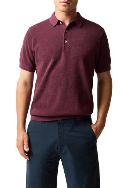Rodd & Gunn Masons Regular Fit Flat Knit Polo Shirt In Burgundy