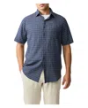 Rodd & Gunn Gowenbridge Short Sleeve Textured Cotton Button-up Shirt In Blue
