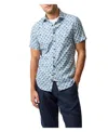 Rodd & Gunn Harvey Road Floral Short Sleeve Cotton Button-up Shirt In Blue