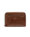 Rodd & Gunn Picton Leather File Medium Zipper Clutch In Brown