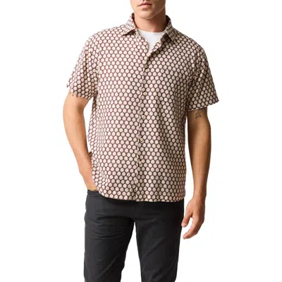 Rodd & Gunn Nelson Creek Neat Floral Print Short Sleeve Cotton Button-up Shirt In Multi