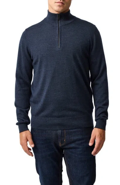 RODD & GUNN RODD & GUNN NOBLES FUNNEL NECK MERINO WOOL HALF ZIP SWEATER