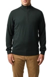 Rodd & Gunn Nobles Funnel Neck Merino Wool Half Zip Sweater In Green