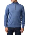 Rodd & Gunn Nobles Funnel Neck Merino Wool Half Zip Sweater In Blue