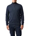 Rodd & Gunn Nobles Funnel Neck Merino Wool Half Zip Sweater In Blue