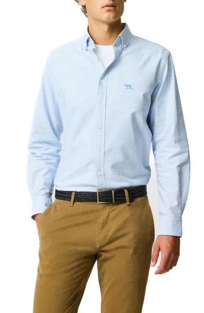 Rodd & Gunn Oxford Crossings Sports Fit Cotton Dobby Button-down Shirt In Blue