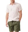Rodd & Gunn Palm Beach Sports Fit Short Sleeve Linen Button-up Shirt In Green