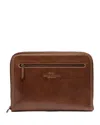 Rodd & Gunn Picton Leather File Large Zipper Clutch In Brown