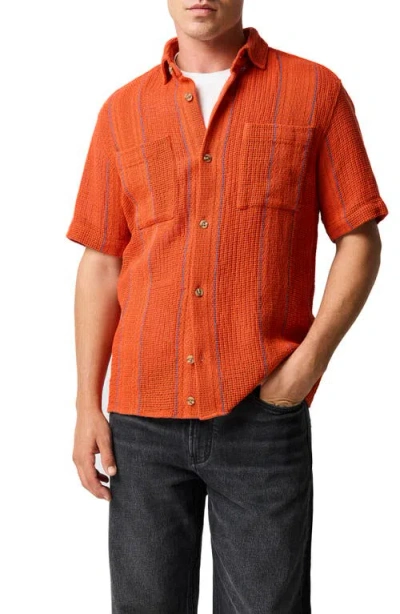 Point Break Regular Fit Short Sleeve Shirt In Orange from Rodd & Gunn
