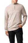 Rodd & Gunn Quail Rise Merino Wool Quarter Zip Sweater In Neutral