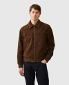 Rodd & Gunn Redvale Sheepskin Suede Bomber Jacket In Pecan