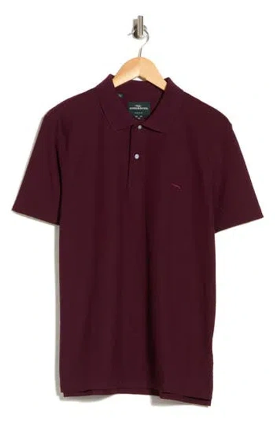 Rodd & Gunn Reimers Lane Sports Fit Cotton Jacquard Polo In Burgundy