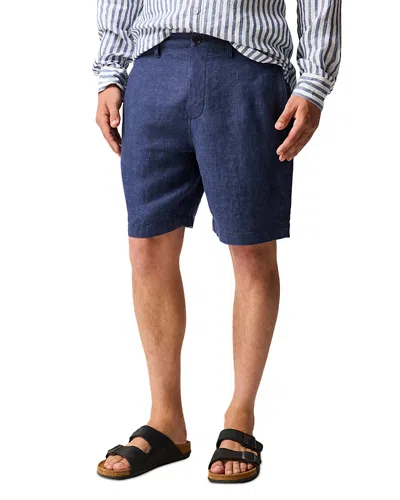 Rodd & Gunn Resort Linen Shorts In Blue