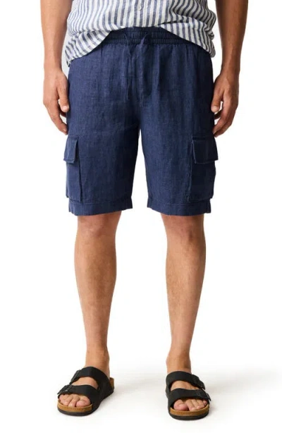 Rodd & Gunn Resort Slub Linen Drawstring Cargo Shorts In Blue