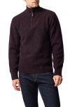 Rodd & Gunn Robbies Road Quarter Zip Sweater In Burgundy