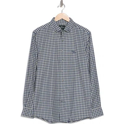 Rodd & Gunn Signal Hill Grid Trim Fit Cotton Button-up Shirt In Slate