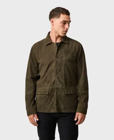 Rodd & Gunn Somerset Suede Shirt Jacket In Green