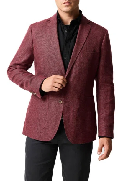Rodd & Gunn The Cascades Slub Linen & Wool Sport Coat In Burgundy