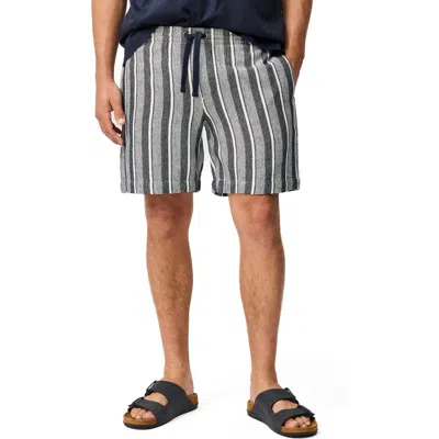 Rodd & Gunn The Laurels Stripe Cotton Blend Drawstring Shorts In Gray