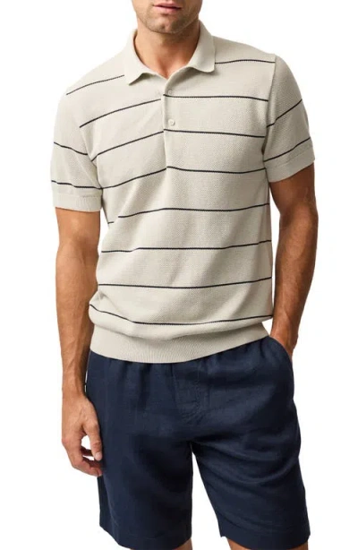 Rodd & Gunn Turners Bay Stripe Polo In Neutral