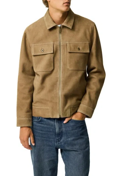 Rodd & Gunn Waitomo Caves Sueded Leather Jacket In Brown