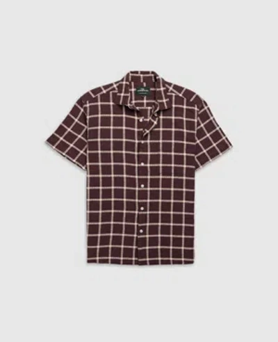 Rodd & Gunn Wetherstones Windowpane Plaid Shirt In Burgundy