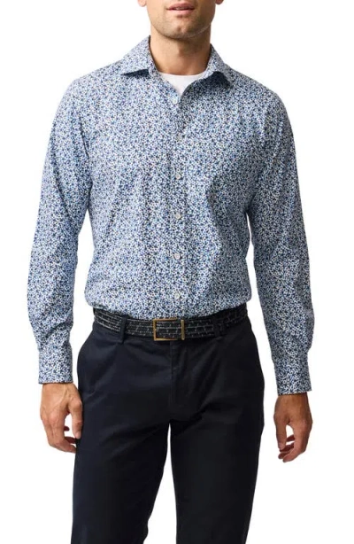 Rodd & Gunn Windsor Park Floral Button-up Shirt In Blue